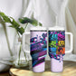 Civil Rights Leaders Tumbler With Handle - Black History - African American - Neon Cyberpunk
