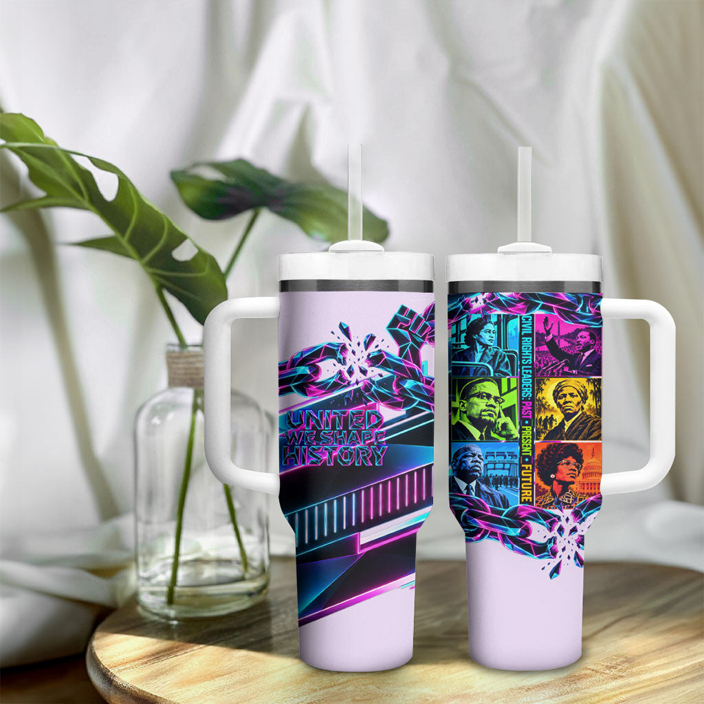 Civil Rights Leaders Tumbler With Handle - Black History - African American - Neon Cyberpunk