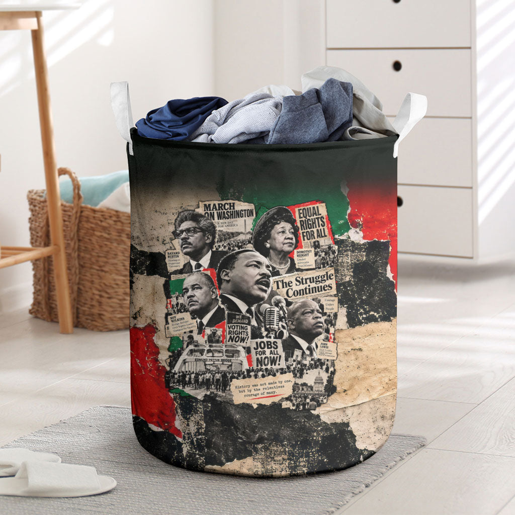 Civil Rights Leaders Laundry Basket Vintage Newspaper Collage Pan-African - Civil Rights Movement