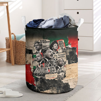 Civil Rights Leaders Laundry Basket Vintage Newspaper Collage Pan-African - Civil Rights Movement