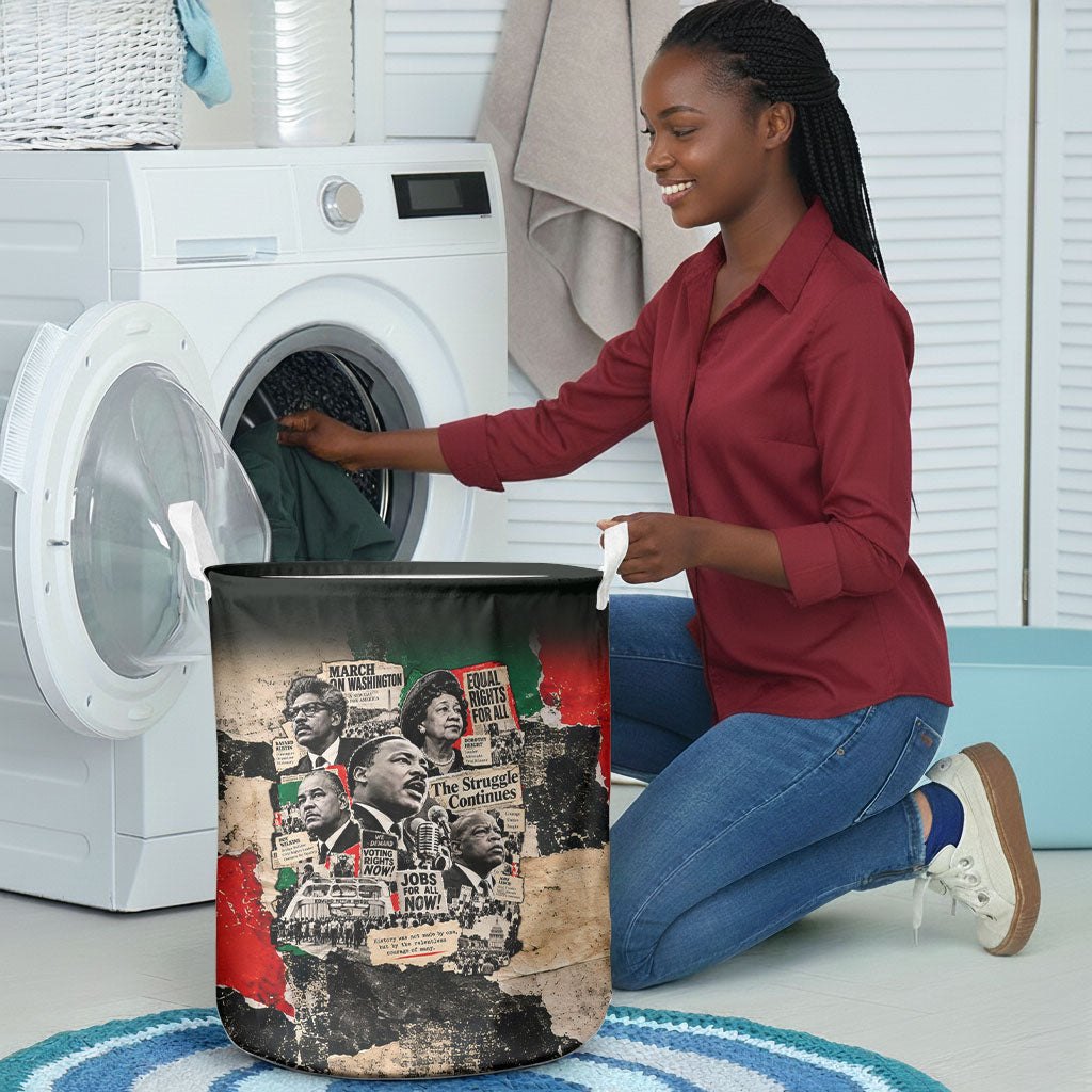 Civil Rights Leaders Laundry Basket Vintage Newspaper Collage Pan-African - Civil Rights Movement