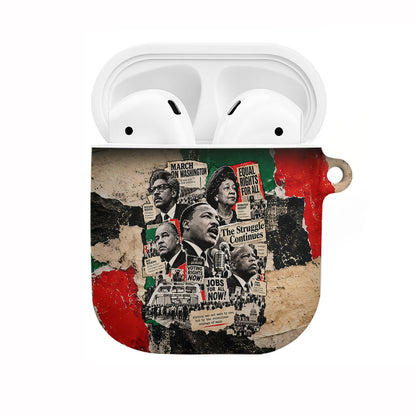 Civil Rights Leaders AirPods Case Vintage Newspaper Collage Pan-African - Civil Rights Movement