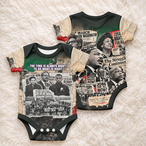 Civil Rights Leaders Baby Onesie Vintage Newspaper Collage Pan-African - Civil Rights Movement
