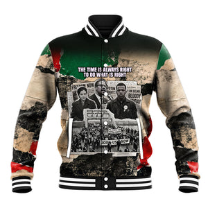 Civil Rights Leaders Baseball Jacket Vintage Newspaper Collage Pan-African - Civil Rights Movement