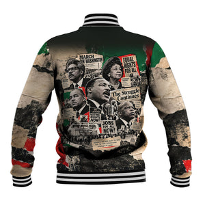 Civil Rights Leaders Baseball Jacket Vintage Newspaper Collage Pan-African - Civil Rights Movement
