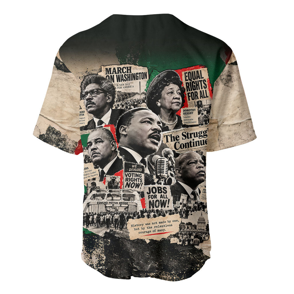 Civil Rights Leaders Baseball Jersey Vintage Newspaper Collage Pan-African - Civil Rights Movement