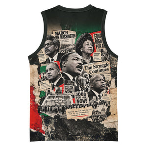 Civil Rights Leaders Basketball Jersey Vintage Newspaper Collage Pan-African - Civil Rights Movement