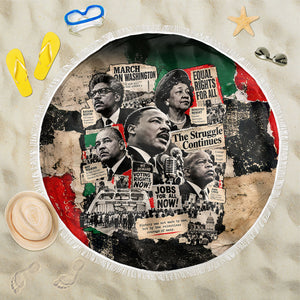 Civil Rights Leaders Beach Blanket Vintage Newspaper Collage Pan-African - Civil Rights Movement
