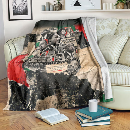 Civil Rights Leaders Blanket Vintage Newspaper Collage Pan-African - Civil Rights Movement