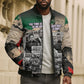 Civil Rights Leaders Bomber Puffer Jacket Vintage Newspaper Collage Pan-African - Civil Rights Movement