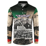 Civil Rights Leaders Button Sweatshirt Vintage Newspaper Collage Pan-African - Civil Rights Movement