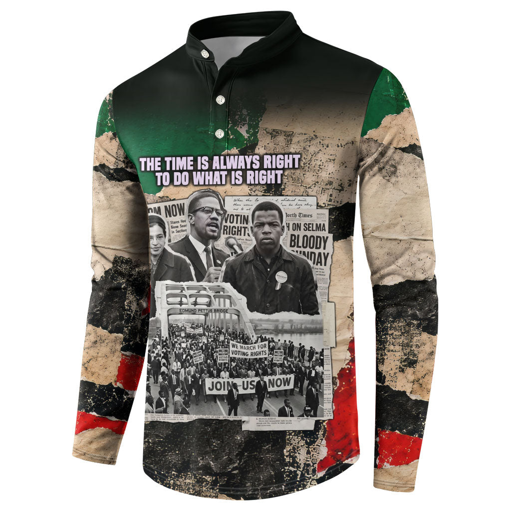 Civil Rights Leaders Button Sweatshirt Vintage Newspaper Collage Pan-African - Civil Rights Movement