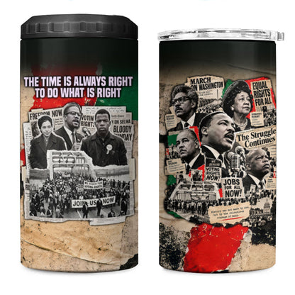 Civil Rights Leaders 4 in 1 Can Cooler Tumbler Vintage Newspaper Collage Pan-African - Civil Rights Movement