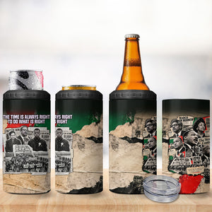 Civil Rights Leaders 4 in 1 Can Cooler Tumbler Vintage Newspaper Collage Pan-African - Civil Rights Movement