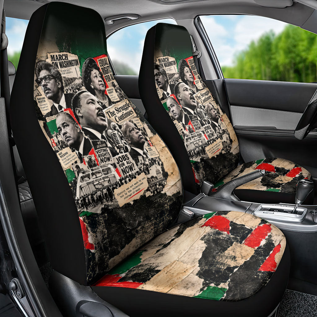 Civil Rights Leaders Car Seat Cover Vintage Newspaper Collage Pan-African - Civil Rights Movement
