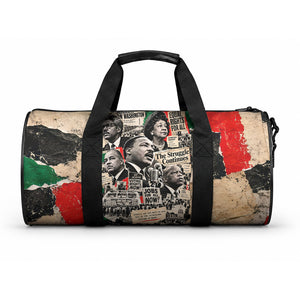 Civil Rights Leaders Duffle Bag Vintage Newspaper Collage Pan-African - Civil Rights Movement