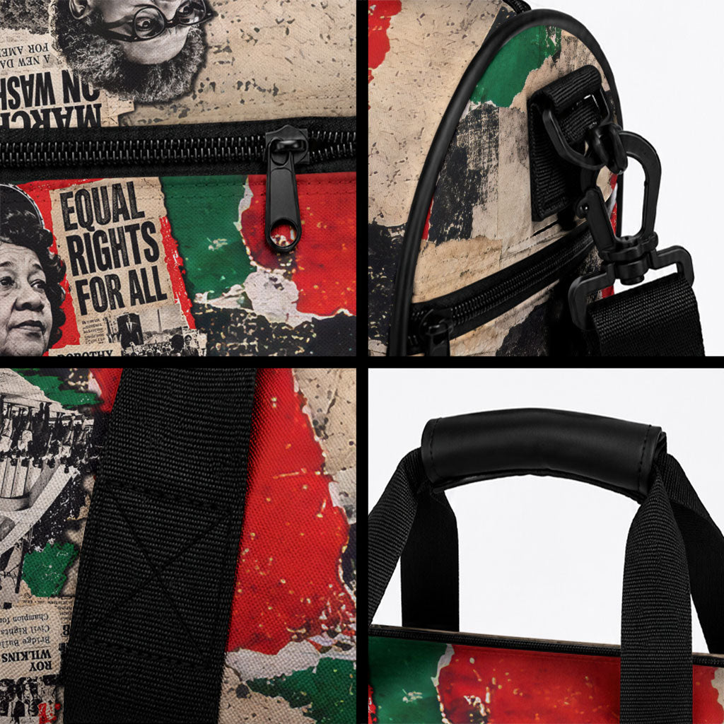 Civil Rights Leaders Duffle Bag Vintage Newspaper Collage Pan-African - Civil Rights Movement