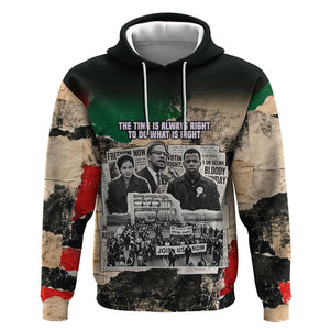 Civil Rights Leaders Hoodie Vintage Newspaper Collage Pan-African - Civil Rights Movement