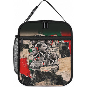 Civil Rights Leaders Lunch Bag Vintage Newspaper Collage Pan-African - Civil Rights Movement