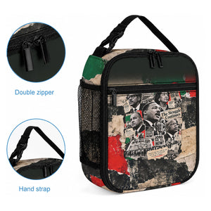 Civil Rights Leaders Lunch Bag Vintage Newspaper Collage Pan-African - Civil Rights Movement