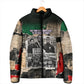 Civil Rights Leaders Padded Jacket Vintage Newspaper Collage Pan-African - Civil Rights Movement