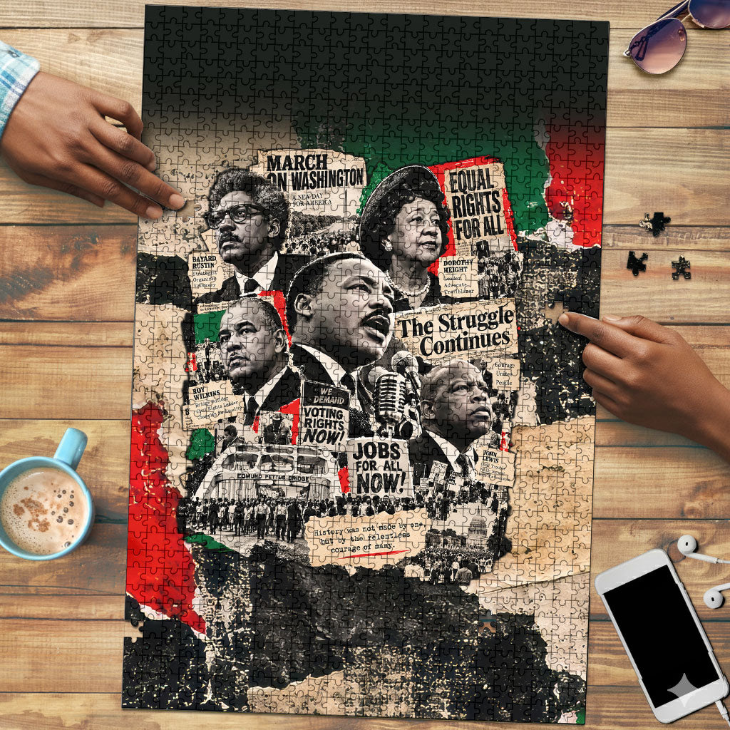 Civil Rights Leaders Puzzle Vintage Newspaper Collage Pan-African - Civil Rights Movement