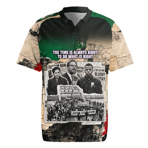 Civil Rights Leaders Rugby Jersey Vintage Newspaper Collage Pan-African - Civil Rights Movement