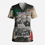 Civil Rights Leaders Scrub Top Vintage Newspaper Collage Pan-African - Civil Rights Movement
