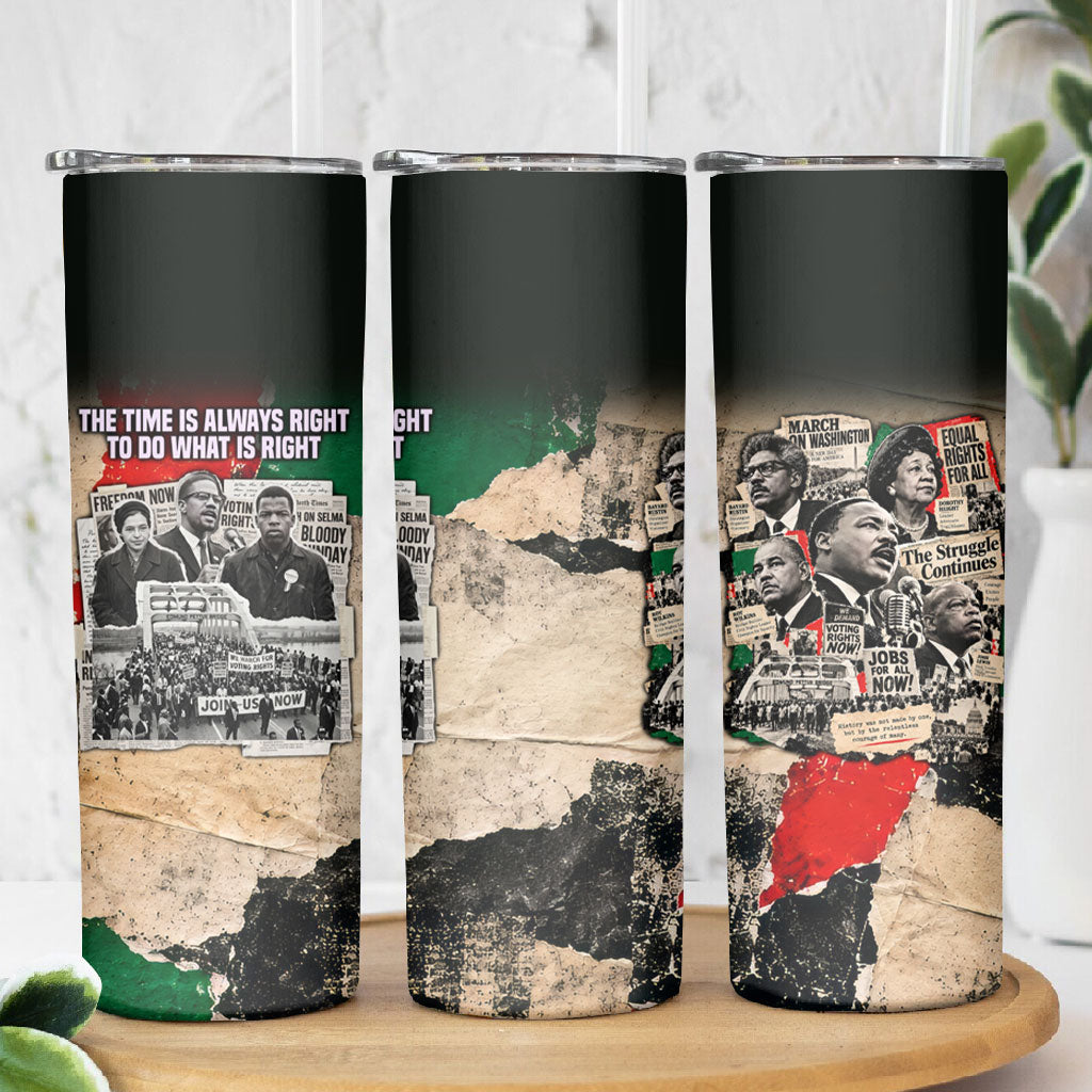 Civil Rights Leaders Skinny Tumbler Vintage Newspaper Collage Pan-African - Civil Rights Movement