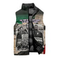 Civil Rights Leaders Sleeveless Puffer Jacket Vintage Newspaper Collage Pan-African - Civil Rights Movement