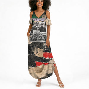 Civil Rights Leaders Summer Maxi Dress Vintage Newspaper Collage Pan-African - Civil Rights Movement