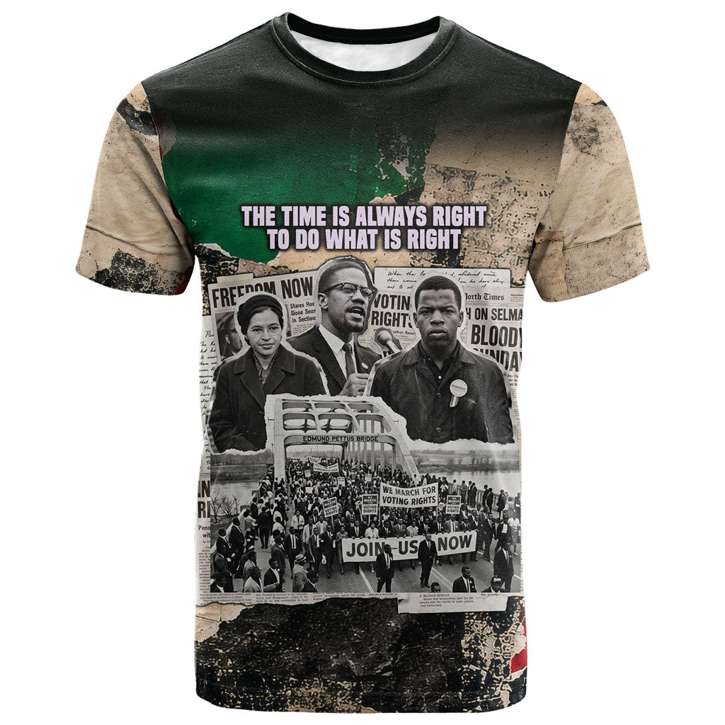Civil Rights Leaders T shirt Vintage Newspaper Collage Pan-African - Civil Rights Movement