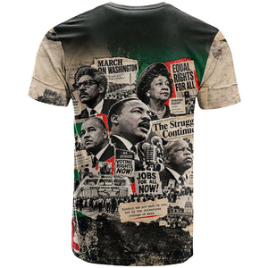 Civil Rights Leaders T shirt Vintage Newspaper Collage Pan-African - Civil Rights Movement