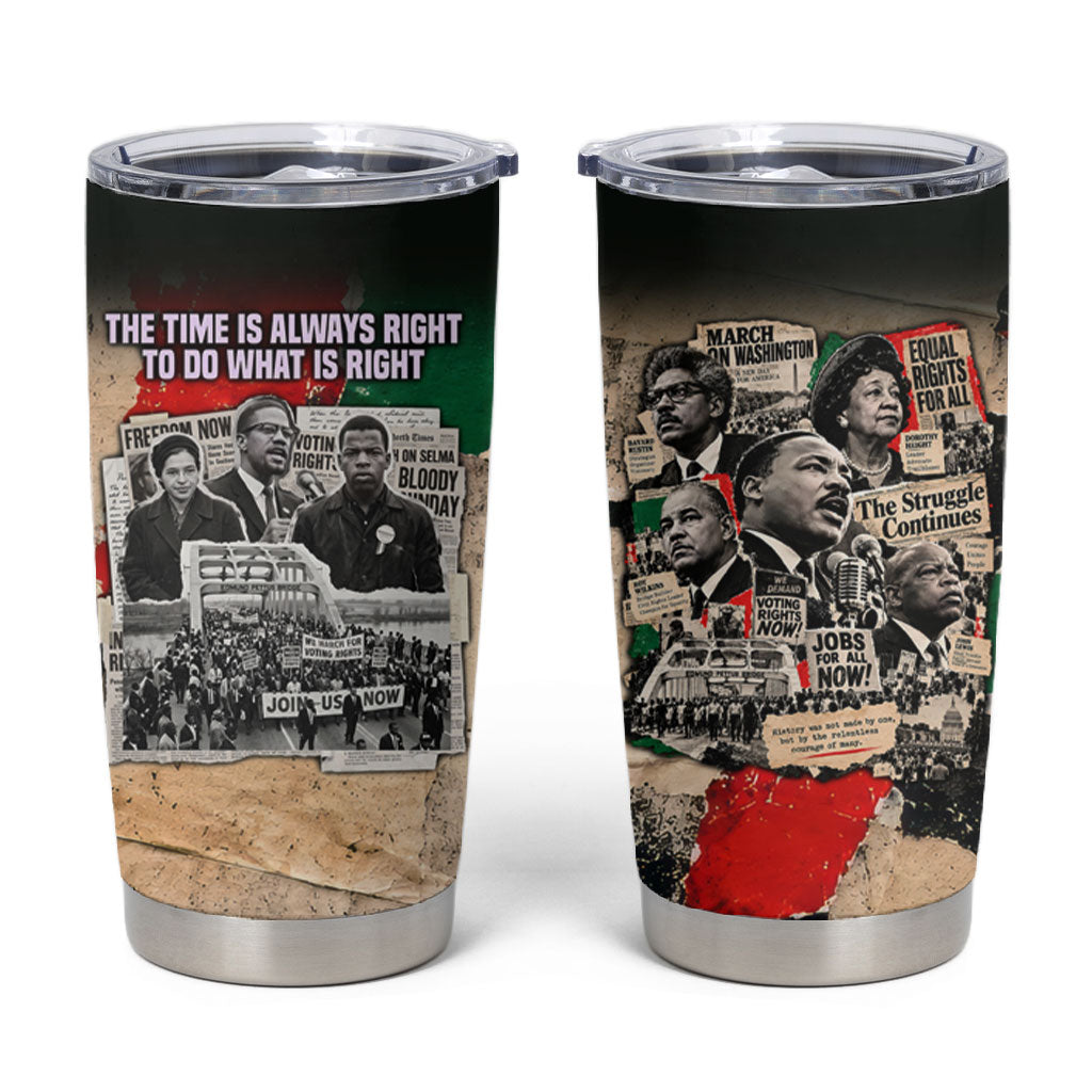Civil Rights Leaders Tumbler Cup Vintage Newspaper Collage Pan-African - Civil Rights Movement