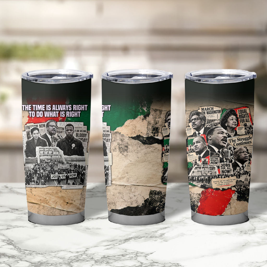 Civil Rights Leaders Tumbler Cup Vintage Newspaper Collage Pan-African - Civil Rights Movement