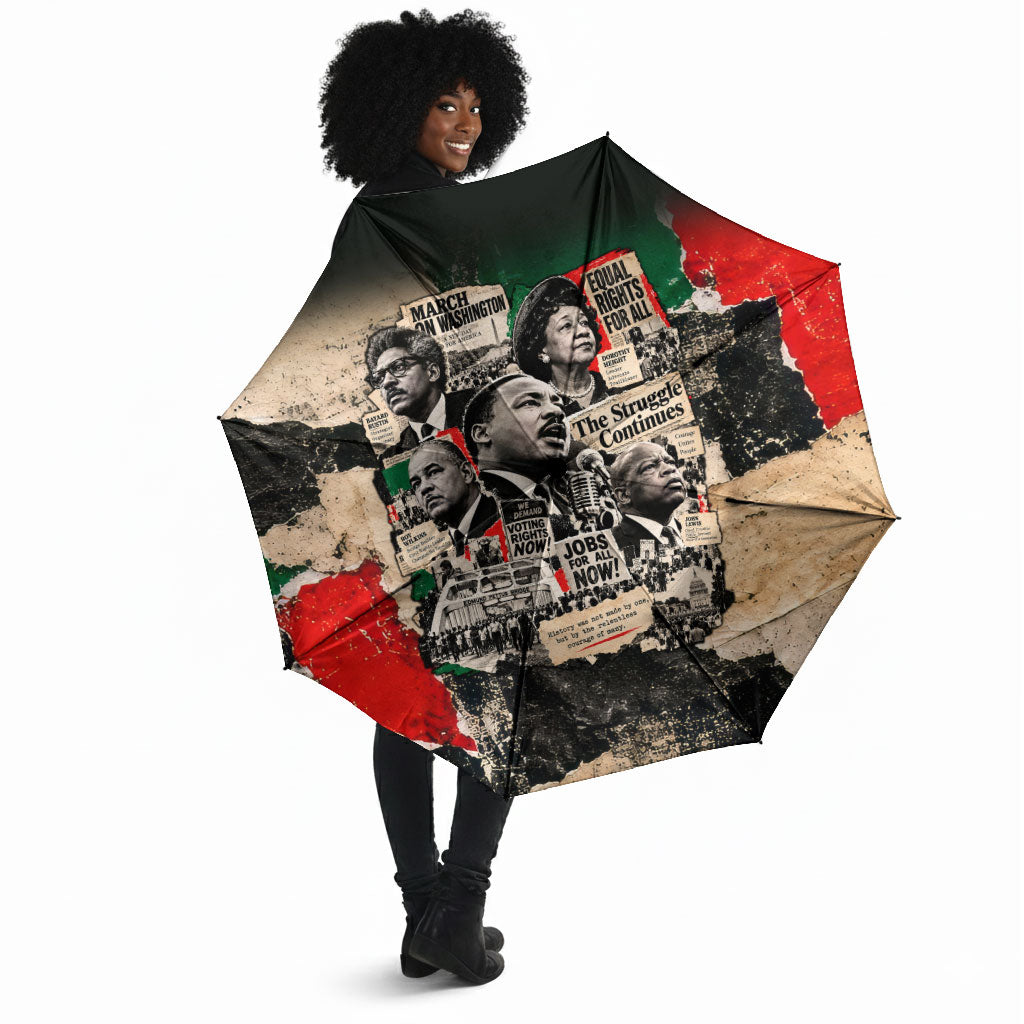 Civil Rights Leaders Umbrella Vintage Newspaper Collage Pan-African - Civil Rights Movement