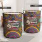 Personalized African 65th Birthday Black Excellence Laundry Basket Vibrant Traditional Tribal Geometric Patterns