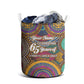Personalized African 65th Birthday Black Excellence Laundry Basket Vibrant Traditional Tribal Geometric Patterns