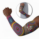 Personalized African 65th Birthday Black Excellence Arm Sleeves Vibrant Traditional Tribal Geometric Patterns