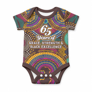 Personalized African 65th Birthday Black Excellence Baby Onesie Vibrant Traditional Tribal Geometric Patterns
