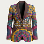 Personalized African 65th Birthday Black Excellence Blazer Vibrant Traditional Tribal Geometric Patterns