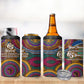 Personalized African 65th Birthday Black Excellence 4 in 1 Can Cooler Tumbler Vibrant Traditional Tribal Geometric Patterns