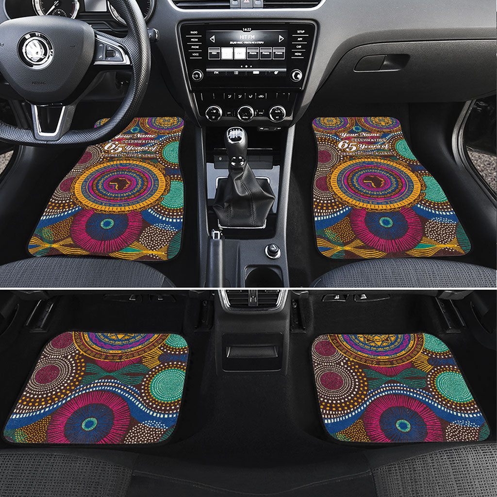 Personalized African 65th Birthday Black Excellence Car Mats Vibrant Traditional Tribal Geometric Patterns