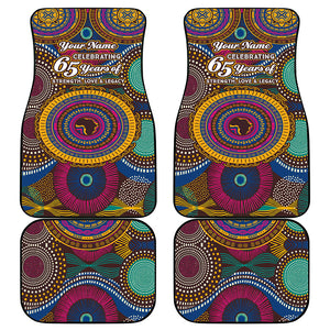 Personalized African 65th Birthday Black Excellence Car Mats Vibrant Traditional Tribal Geometric Patterns