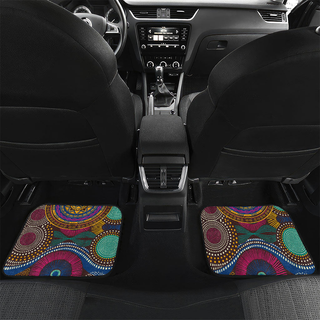 Personalized African 65th Birthday Black Excellence Car Mats Vibrant Traditional Tribal Geometric Patterns