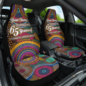 Personalized African 65th Birthday Black Excellence Car Seat Cover Vibrant Traditional Tribal Geometric Patterns