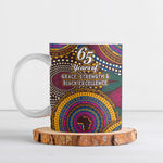 Personalized African 65th Birthday Black Excellence Ceramic Mug Vibrant Traditional Tribal Geometric Patterns