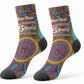 Personalized African 65th Birthday Black Excellence Crew Socks Vibrant Traditional Tribal Geometric Patterns