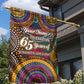 Personalized African 65th Birthday Black Excellence Garden Flag Vibrant Traditional Tribal Geometric Patterns
