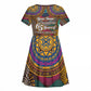 Personalized African 65th Birthday Black Excellence Kid Short Sleeve Dress Vibrant Traditional Tribal Geometric Patterns